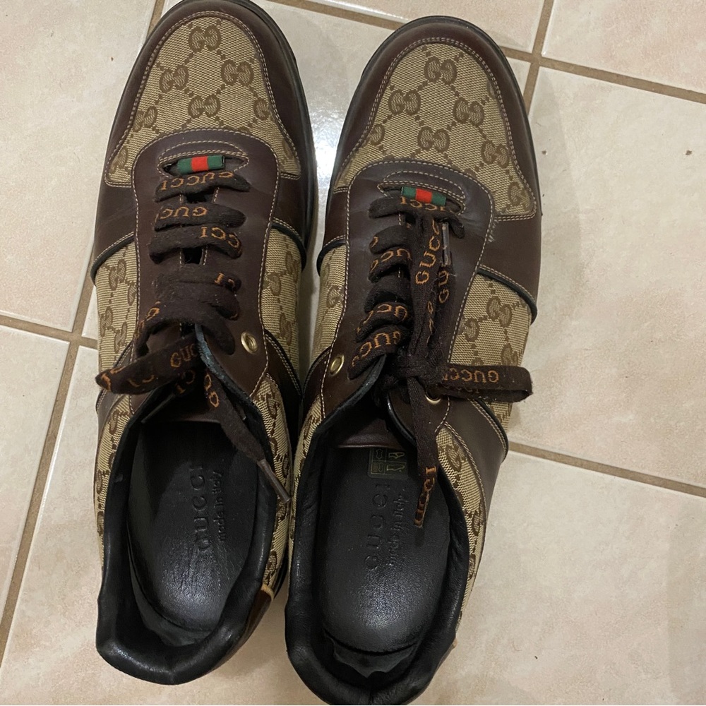 Gucci Brown and Tan Sneakers